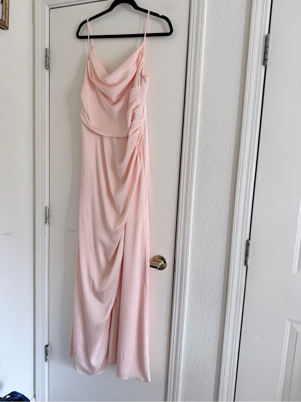 Birdy Grey Blush Pink Draped Cowl Maxi Bridesmaid Dress
